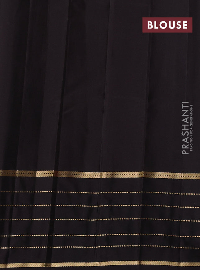 Pure soft silk saree peach pink and coffee brown with zari woven buttas and long zari woven checked border