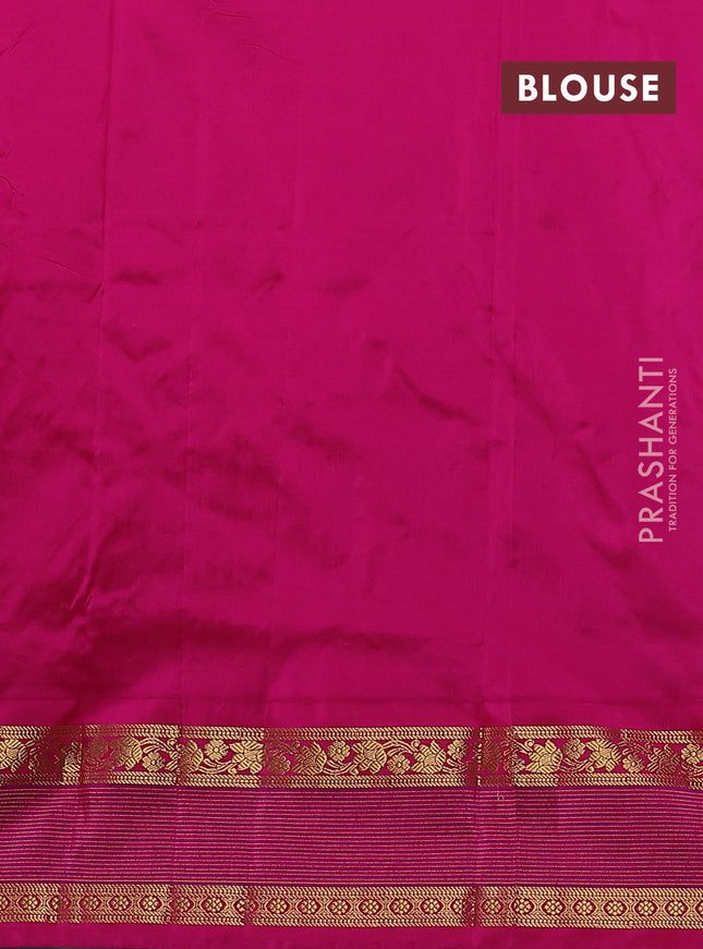 Narayanpet silk saree sunset orange and pink with zari woven buttas and rettapet zari woven korvai border