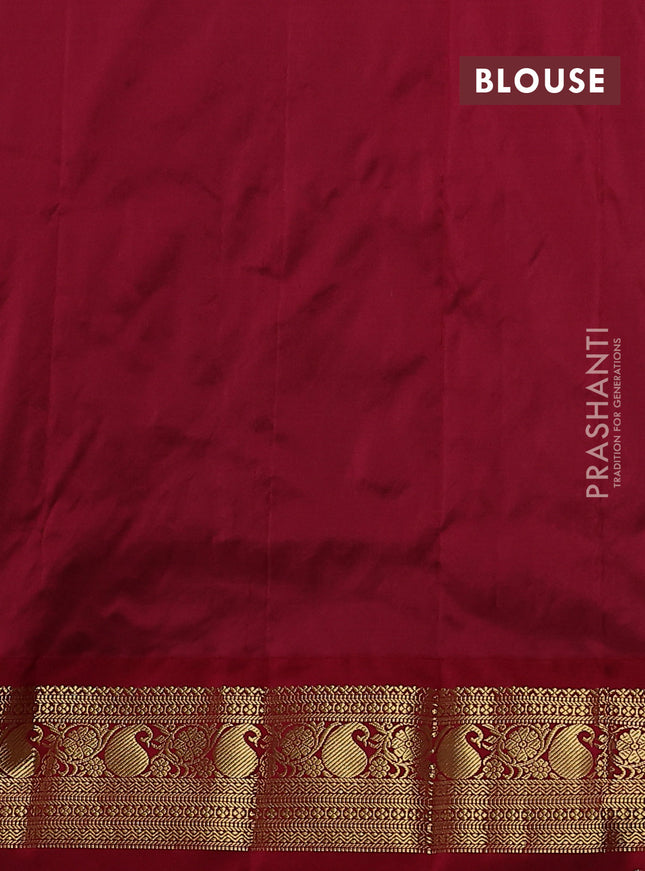 Narayanpet silk saree teal blue and maroon with zari woven buttas and paisley zari woven border