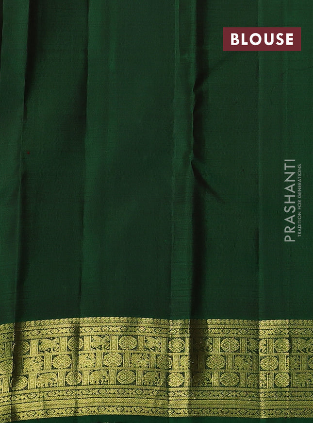 Pure kanchipuram silk saree green with allover annam zari woven buttas and zari woven border