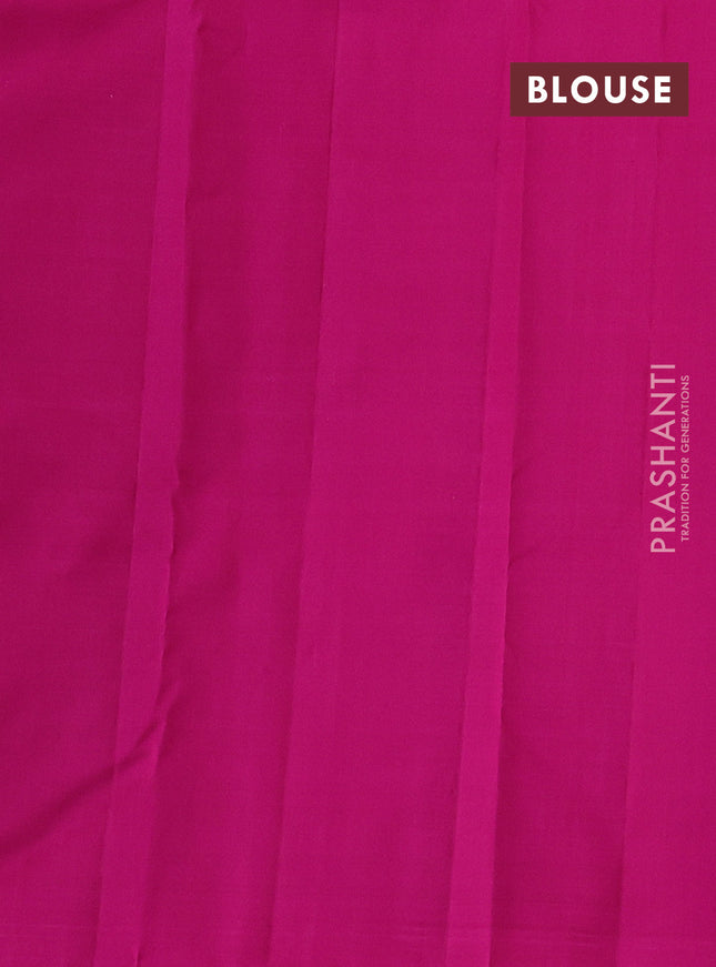 Pure kanchipuram silk saree dual shade of mustard and pink with zari woven buttas and zari woven butta border