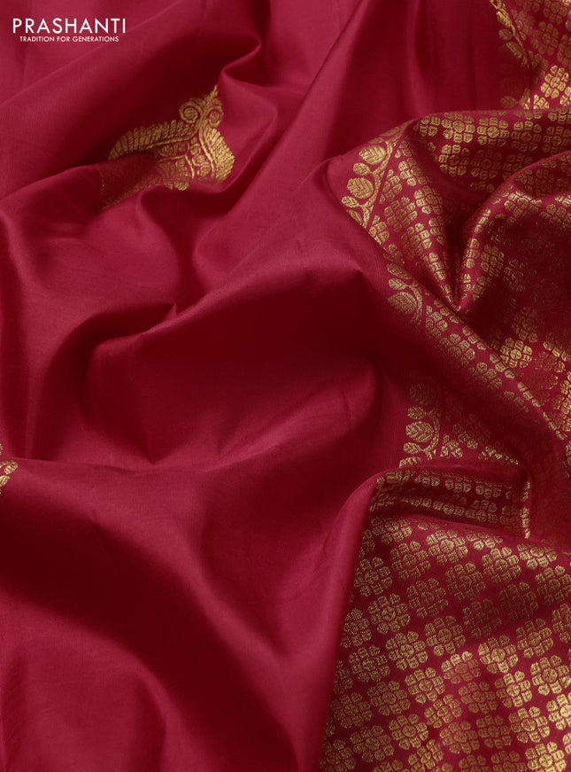 Pure kanchipuram silk saree red with zari woven buttas and zari woven border