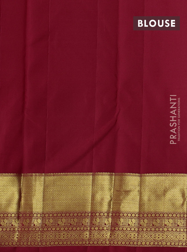 Pure kanchipuram silk saree red with zari woven buttas and zari woven border