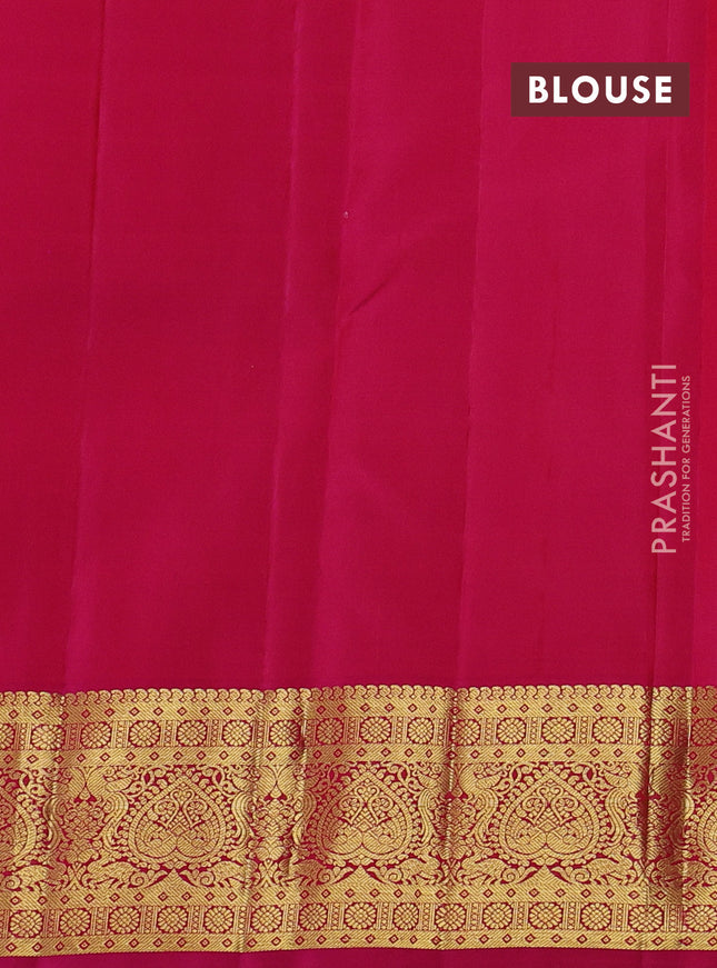 Pure kanchipuram silk saree mustard yellow and pink with zari woven buttas and zari woven border