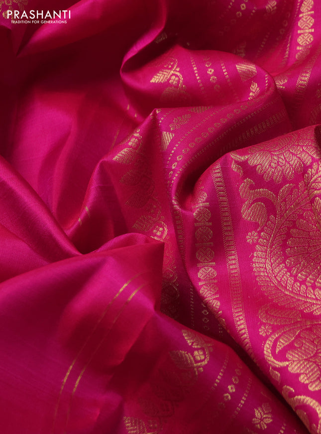 Pure kanchipuram silk saree pink with zari woven buttas and zari woven border