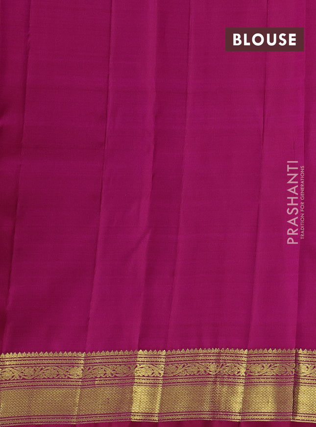 Pure kanchipuram silk saree dual shade of pink with zari woven buttas and zari woven border