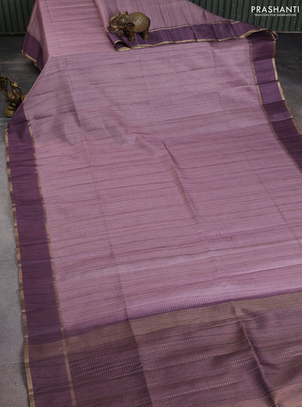Semi matka saree mauve pink with allover zari weaves and rettapet zari woven border