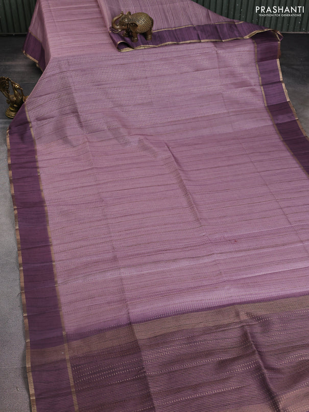 Semi matka saree mauve pink with allover zari weaves and rettapet zari woven border
