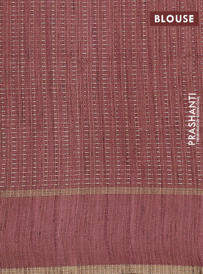 Semi matka saree pastel peach with allover zari weaves and rettapet zari woven border