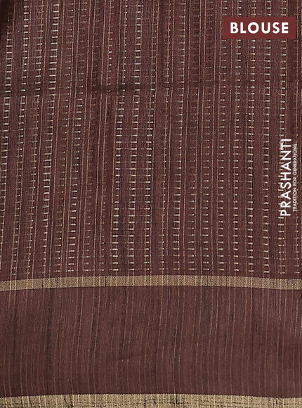 Semi matka saree brown and coffee brown with allover zari weaves and rettapet zari woven border