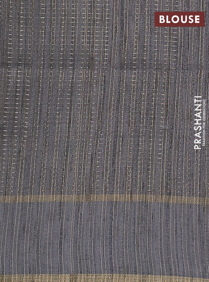 Semi matka saree grey with allover zari weaves and rettapet zari woven border