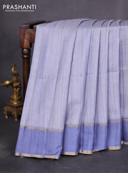 Semi matka saree lavender shade with allover zari weaves and rettapet zari woven border