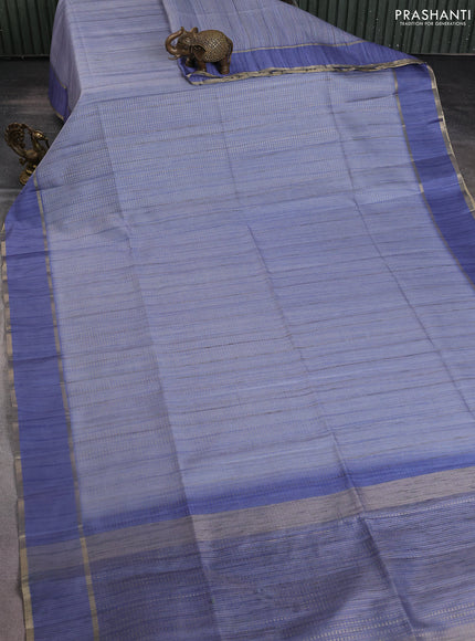 Semi matka saree lavender shade with allover zari weaves and rettapet zari woven border