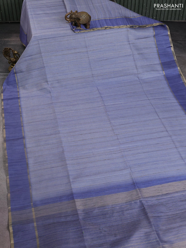 Semi matka saree lavender shade with allover zari weaves and rettapet zari woven border