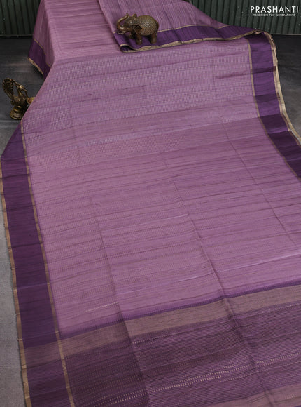 Semi matka saree purple with allover zari weaves and rettapet zari woven border