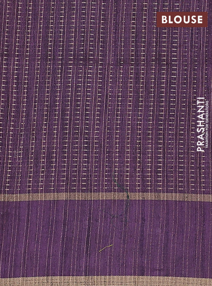 Semi matka saree purple with allover zari weaves and rettapet zari woven border