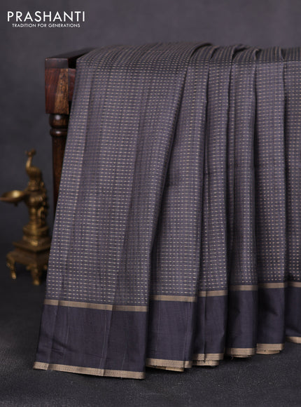 Semi matka saree black with allover zari weaves and rettapet zari woven border