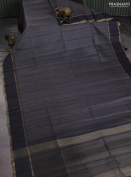 Semi matka saree black with allover zari weaves and rettapet zari woven border
