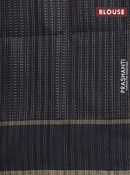 Semi matka saree black with allover zari weaves and rettapet zari woven border