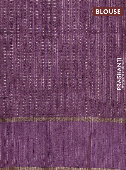 Semi matka saree purple with allover zari weaves and rettapet zari woven border