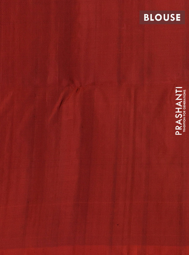 Pure soft silk saree rust shade with pichwai zari woven buttas In borderless style