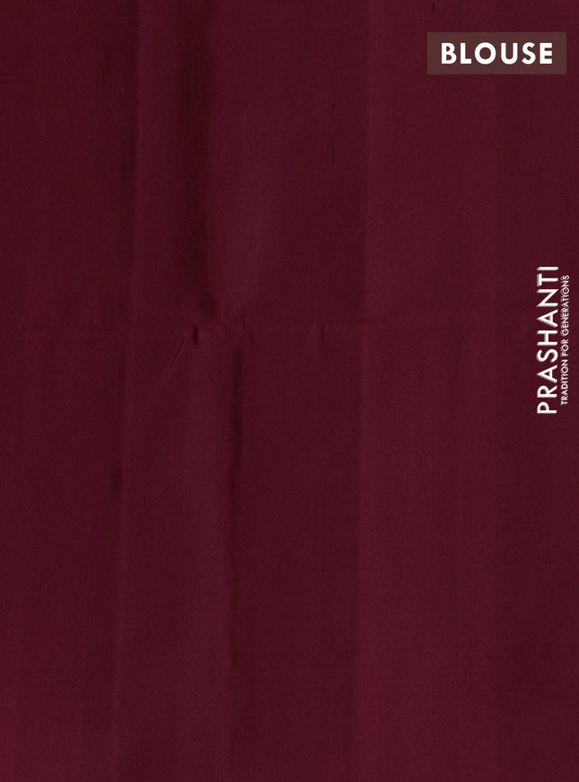 Pure soft silk saree maroon with zari woven buttas and long zari woven butta border
