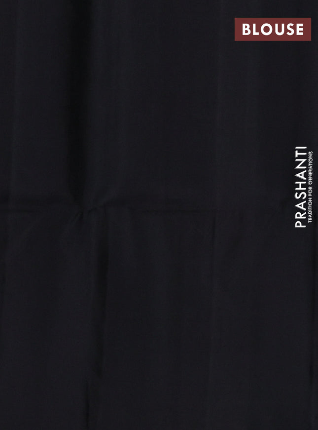 Pure soft silk saree mustard yellow and black with allover silver zari woven buttas and zari woven butta border