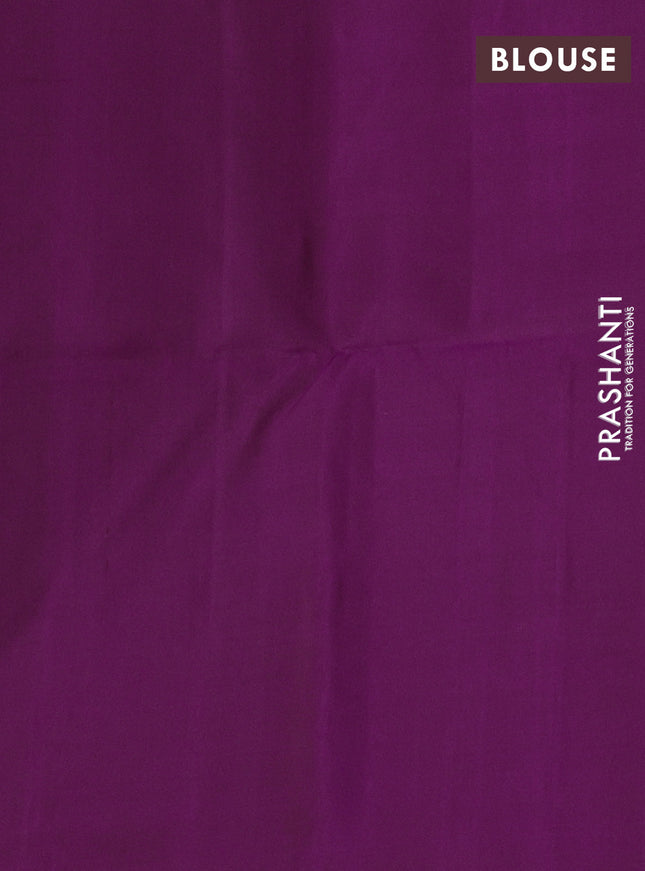 Pure soft silk saree pastel green and purple with silver zari woven warli buttas in borderless style