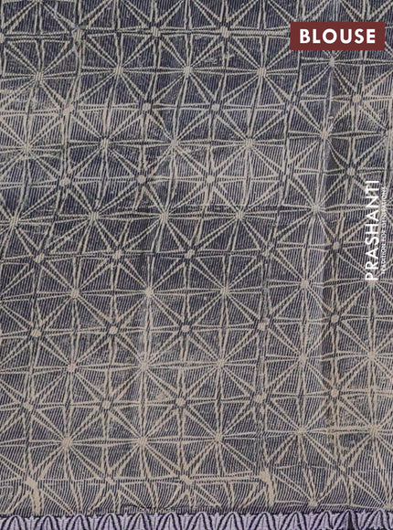 Chanderi silk cotton saree beige green and blue with allover prints and small zari woven border