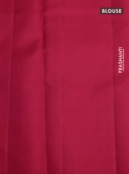 Pure kanchipuram silk saree red with allover zari woven geometric butta weaves and rich zari woven border