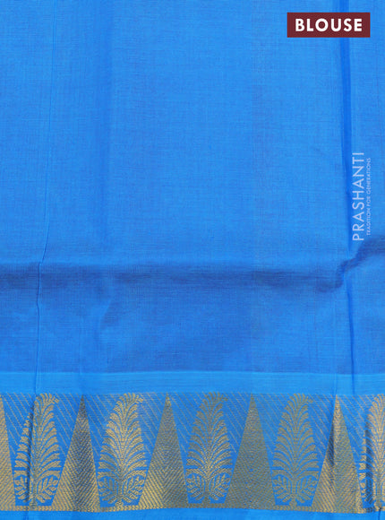 Silk cotton saree dual shade of purple and cs blue with allover self emboss jacquard and zari woven border