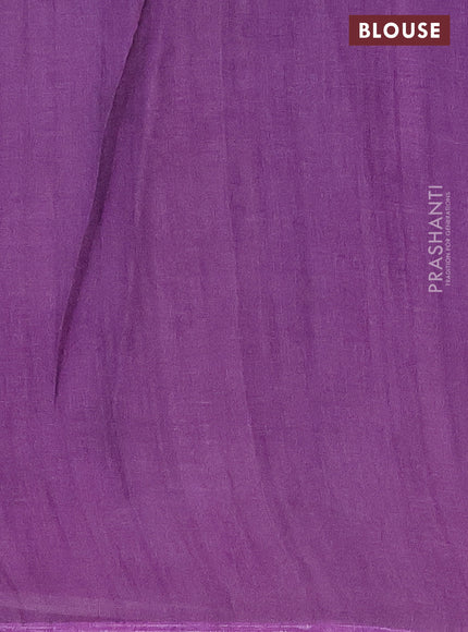 Linen cotton saree pastel lavender and purple with allover floral digital prints and simple border