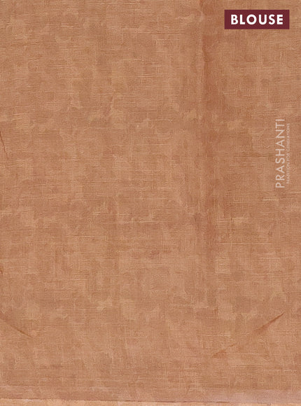 Linen cotton saree mustard shade with allover floral digital prints and simple border