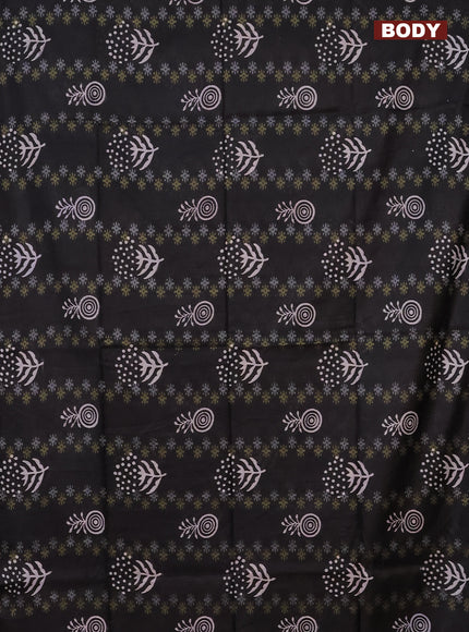 Semi bamboo saree elephant grey and pink with allover thread weaves & butta prints in borderless style