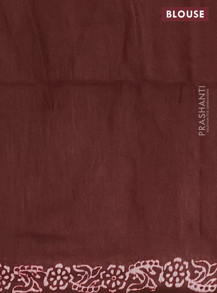 Semi bamboo saree pink and brown with allover thread weaves & prints in borderless style