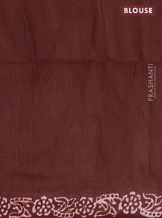 Semi bamboo saree pink and brown with allover thread weaves & prints in borderless style