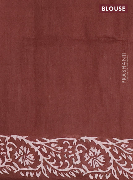 Semi bamboo saree pink and pastel maroon shade with sequin work & prints in borderless style