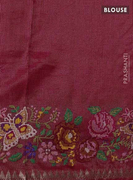 Pink Semi Tussar Saree - Embroidery