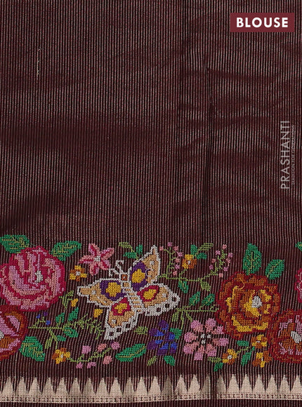 Maroon Semi Tussar Saree - Embroidery