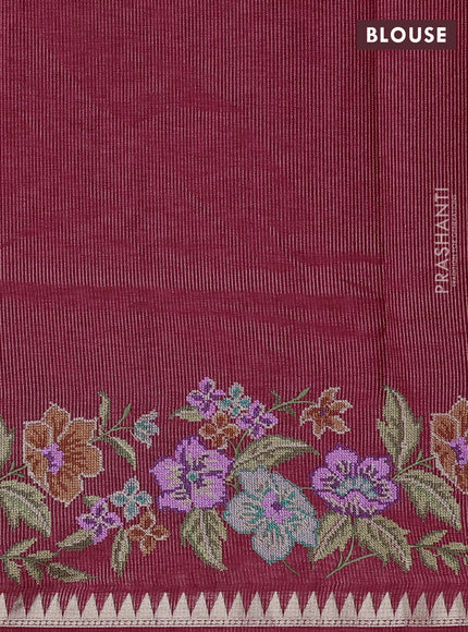 Pink Semi Tussar Saree - Embroidery