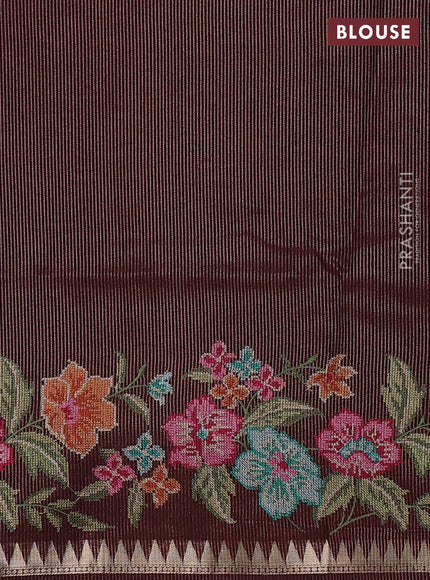 Maroon Semi Tussar Saree - Embroidery