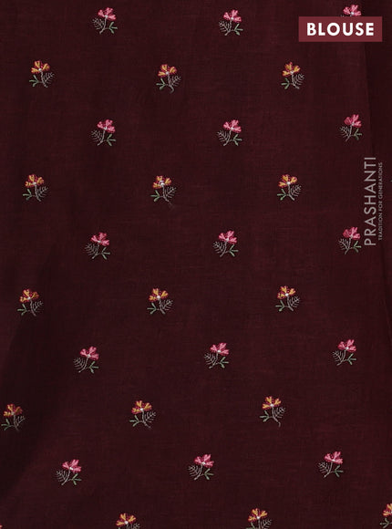 Maroon Semi Tussar Saree - Embroidery