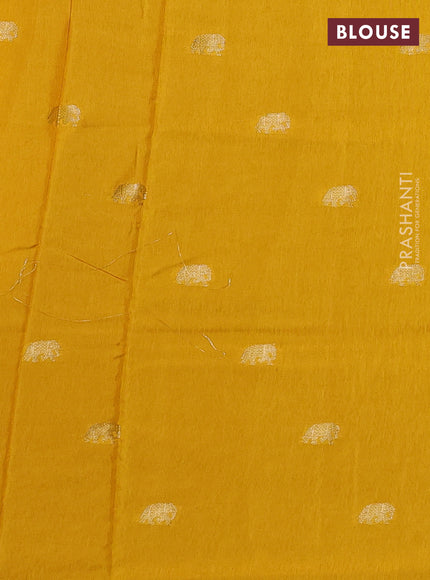 Mustard Semi Tussar Saree - Embroidery