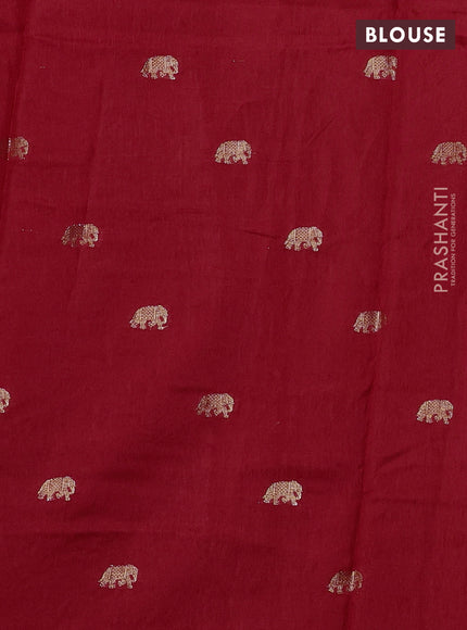 Red Semi Tussar Saree - Embroidery