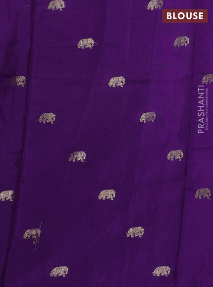 Violet Semi Tussar Saree - Embroidery