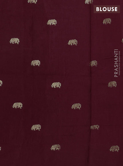 Maroon Semi Tussar Saree - Embroidery