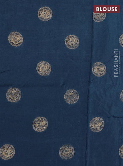 Blue Semi Tussar Saree - Embroidery