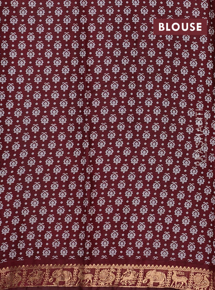 Black & Maroon Semi Maheshwari Cotton Saree