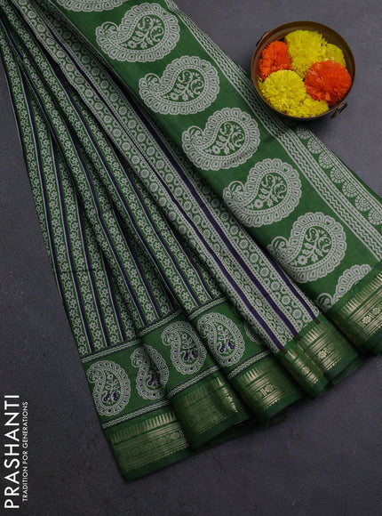 Green Semi Maheshwari Cotton Saree