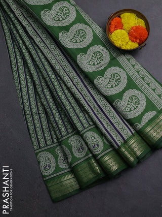 Green Semi Maheshwari Cotton Saree